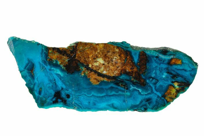 Polished Chrysocolla Slab - Bagdad Mine, Arizona #136091